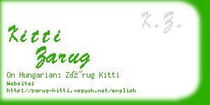 kitti zarug business card